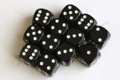 Kości Chessex - kostka k6 16mm Opaque Black/white