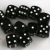 Kości Chessex - kostka k6 12mm Opaque Black/white