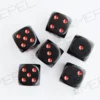 Kości Chessex - kostka k6 16mm Opaque Black/red