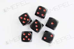 Kości Chessex - kostka k6 16mm Opaque Black/red