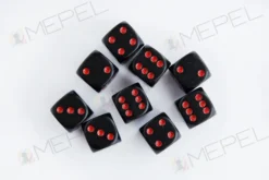 Kości Chessex - kostka k6 12mm Opaque Black/red