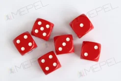 Kości Chessex - kostka k6 16mm Opaque Red/white