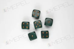 Kości Chessex - kostka k6 16mm Opaque Dusty Green/gold