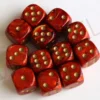 Kości Chessex - kostka k6 16mm Scarab Scarlet/gold
