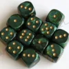 Kości Chessex - kostka k6 16mm Scarab Jade/gold