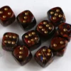 Kości Chessex - kostka k6 12mm Scarab Blue Blood/gold