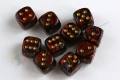 Kości Chessex - kostka k6 12mm Scarab Blue Blood/gold