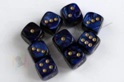 Kości Chessex - kostka k6 12mm Scarab Royal Blue/gold