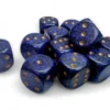 Kości Chessex - kostka k6 12mm Speckled Golden Cobalt