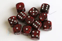Kości Chessex - kostka k6 16mm Speckled Silver Volcano