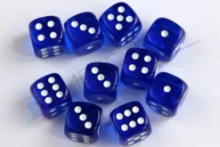 Kości Chessex - kostka k6 12mm Translucent Blue/White