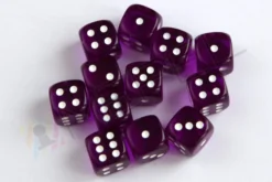 Kości Chessex - kostka k6 12mm Translucent Purple/white
