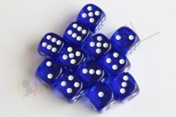 Kości Chessex - kostka k6 16mm Translucent Blue/White