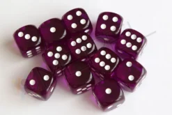 Kości Chessex - kostka k6 16mm Translucent Purple/white
