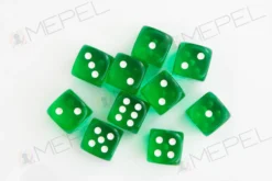 Kości Chessex - kostka k6 12mm Translucent Green/white