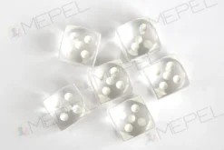 Kości Chessex - kostka k6 16mm Translucent Clear/white