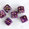Kości Chessex - kostka k6 16mm Vortex Purple/gold