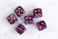 Kości Chessex - kostka k6 16mm Vortex Purple/gold