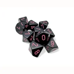 Kości Chessex - kostka k10 - Opaque Black/Pink