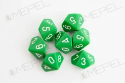 Kości Chessex - kostka k10 Opaque Green/white