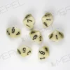 Kości Chessex - kostka k10 Opaque Ivory/black
