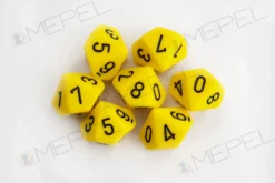 Kości Chessex - kostka k10 Opaque Yellow/black