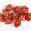 Kości Chessex - kostka k10 Scarab Scarlet/gold