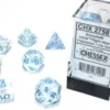 Kości Chessex - zestaw 7 kostek Borealis Icicle /light blue Luminary (święcące w ciemnościach)