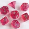 Kości Chessex - zestaw 7 kostek Borealis Pink/silver (święcące w ciemnościach)