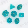 Kości Chessex - zestaw 7 kostek Borealis Teal/gold (święcące w ciemnościach)