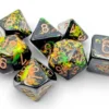 Kości Chessex - zestaw 7 kostek Brush Deep Forest/gold