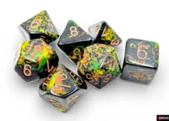 Kości Chessex - zestaw 7 kostek Brush Deep Forest/gold