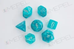 Kości Chessex - zestaw 7 kostek Cirrus Aqua/silver