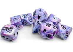 Kości Chessex - zestaw 7 kostek Festive Hydrangea/black (+ bonusowa kość)