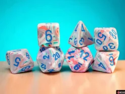 Kości Chessex - zestaw 7 kostek Festive Mega-hedral Pop Art/Blue