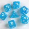 Kości Chessex - zestaw 7 kostek Frosted Caribbean Blue/white