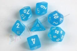Kości Chessex - zestaw 7 kostek Frosted Caribbean Blue/white