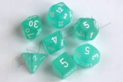 Kości Chessex - zestaw 7 kostek Frosted Teal/white