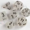 Kości Chessex - zestaw 7 kostek Frosted Clear/black
