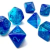 Kości Chessex - zestaw 7 kostek Gemini Translucent Green-Teal/yellow