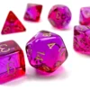 Kości Chessex - zestaw 7 kostek Gemini Translucent Red-Violet/gold