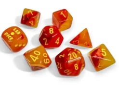 Kości Chessex - zestaw 7 kostek Gemini Gellow-Red/yellow (+ bonusowa kość)