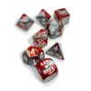 Kości Chessex - zestaw 7 kostek Gemini Red-Steel/white (+ bonusowa kość)