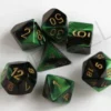 Kości Chessex - zestaw 7 kostek Gemini Black-Green/gold