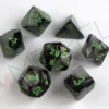 Kości Chessex - zestaw 7 kostek Gemini Black-Grey/green