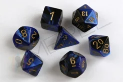 Kości Chessex - zestaw 7 kostek Gemini Black-Blue/gold