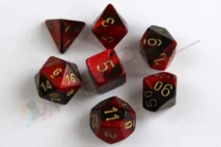 Kości Chessex - zestaw 7 kostek Gemini Black-Red/gold