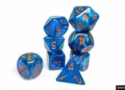 Kości Chessex - zestaw 7+1 kostek Lab Dice - Borealis Midnight/Copper