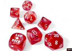 Kości Chessex - zestaw 7+1 kostek Lab Dice - Borealis Passion/white Luminary