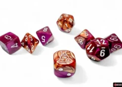 Kości Chessex - zestaw 7+1 kostek Lab Dice - Gemini Copper-Purple/white